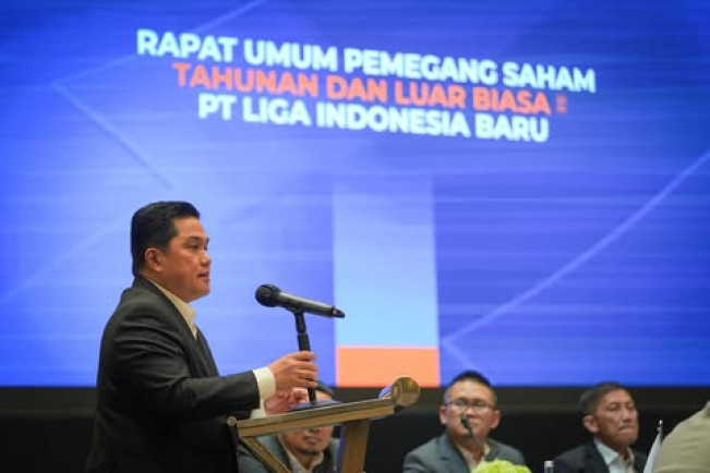 Erick Thohir saat RUPS PT Liga Indonesia. (instagram erickthohir)